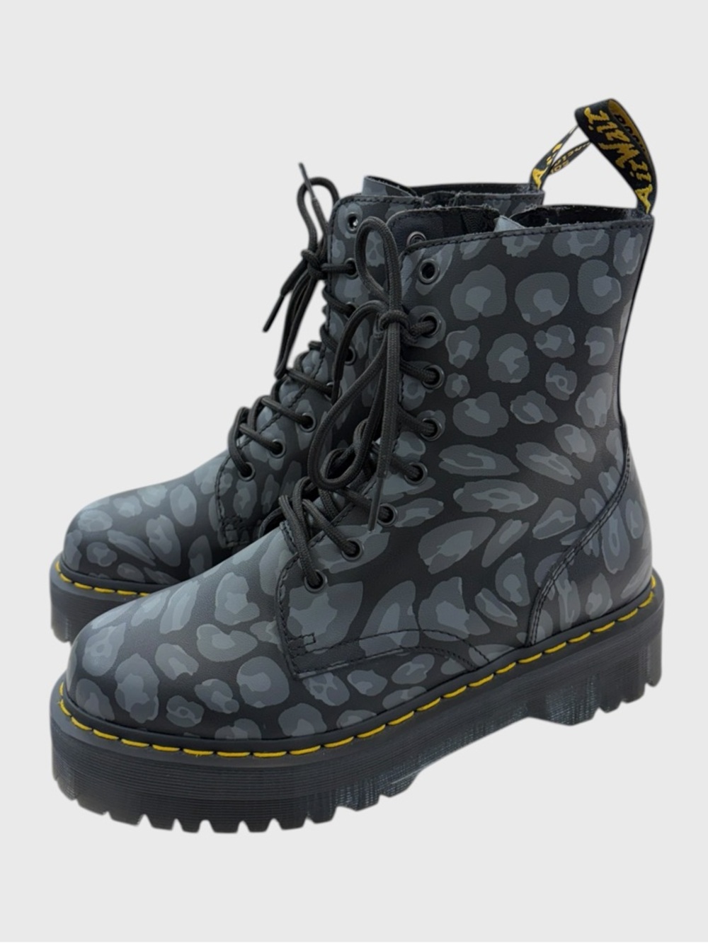 Doc Martens Black Leopard Jadon Platform Boots Size EU 42 Women’s 10